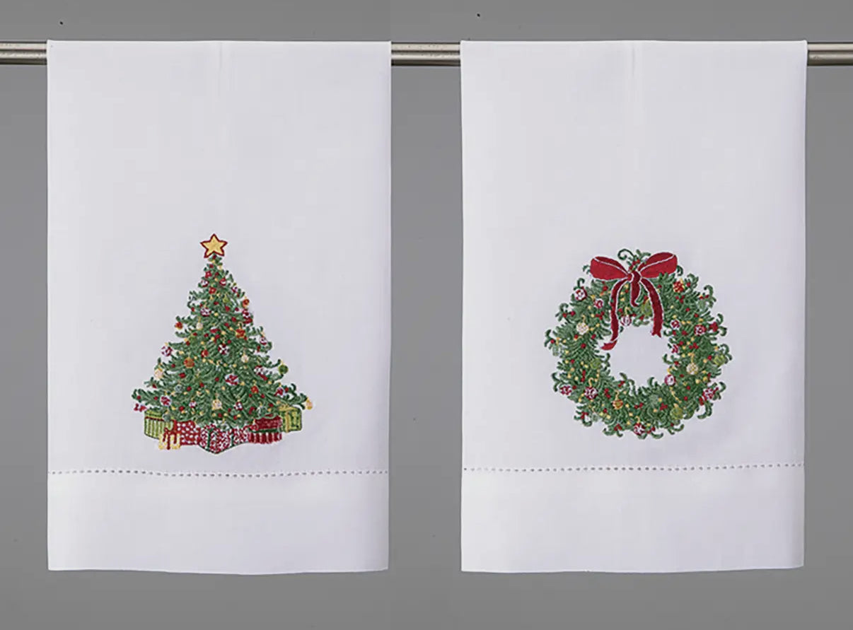 Peking Embroidered Christmas Guest Towel