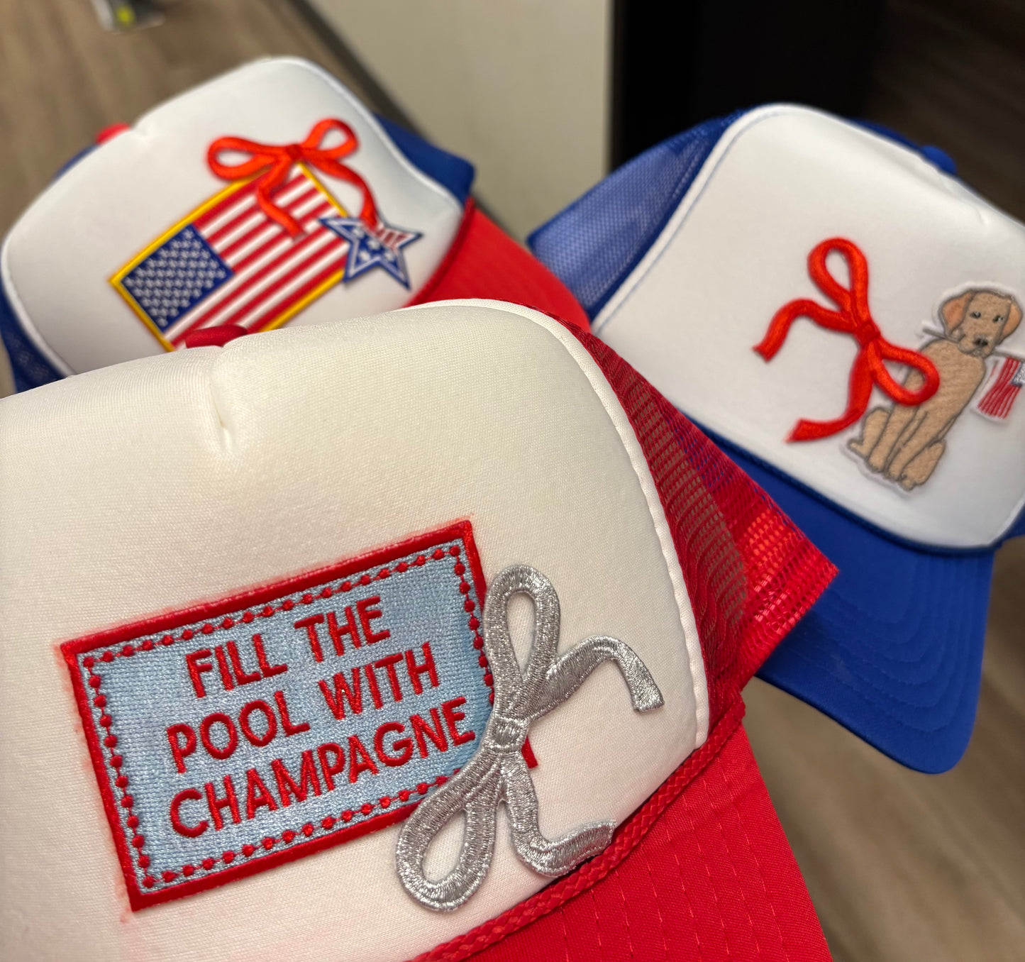 Americano Trucker Hats with patches! ￼