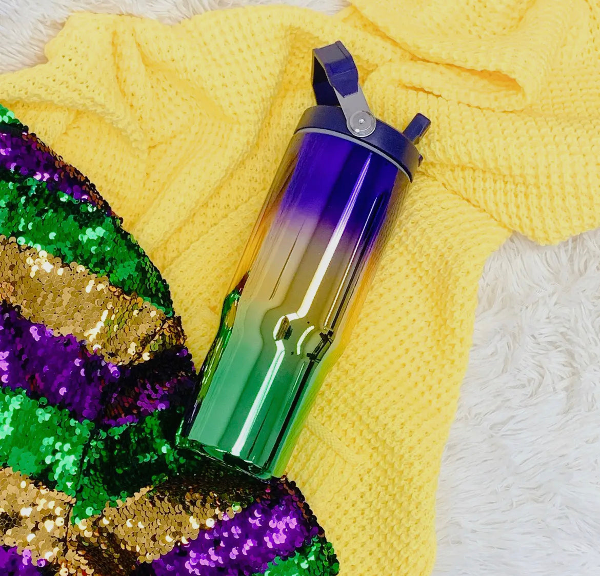 Mardi Gras 30 oz Stainless Steel Tumbler