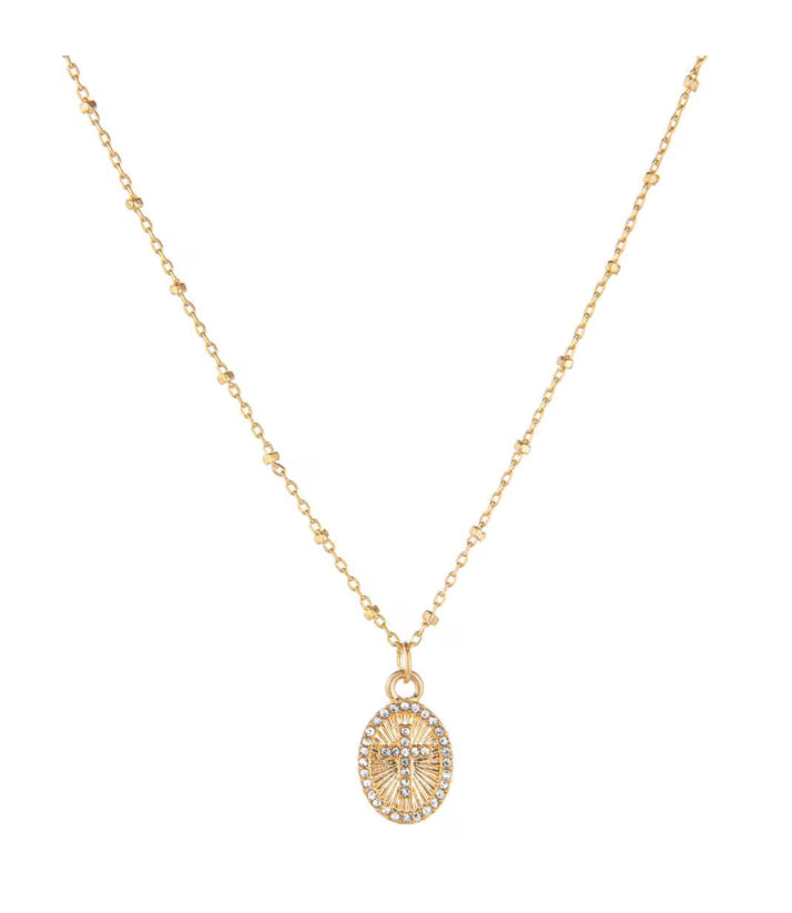 Cross Medallion Gold Necklace