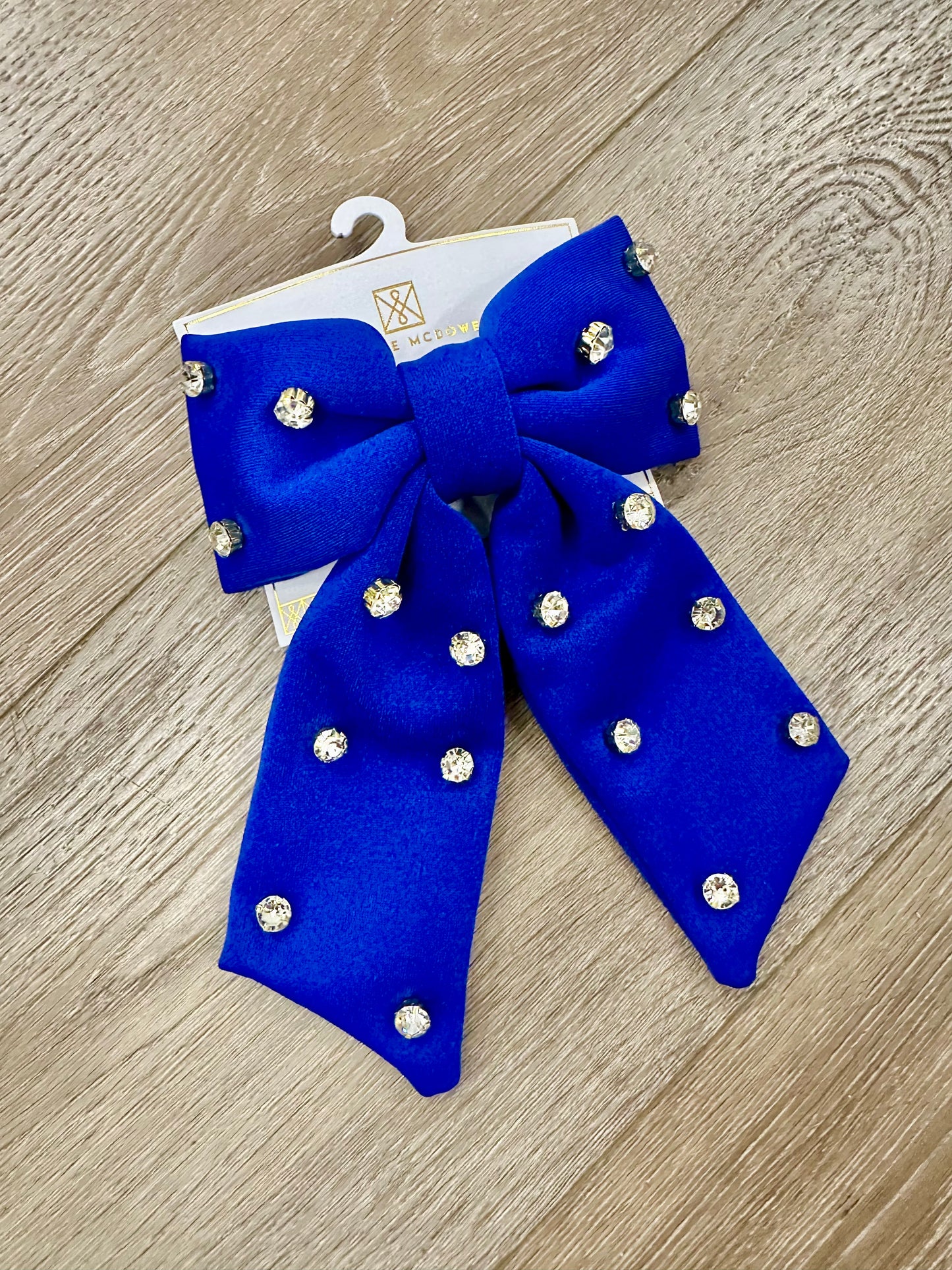 Blue and White Hair Bow