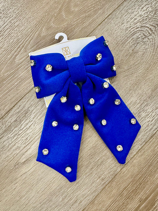 Blue and White Hair Bow