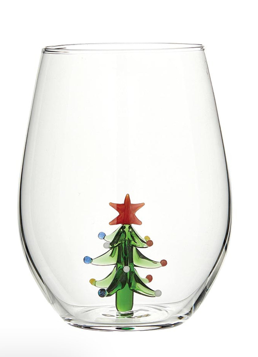 Christmas Wine Glass