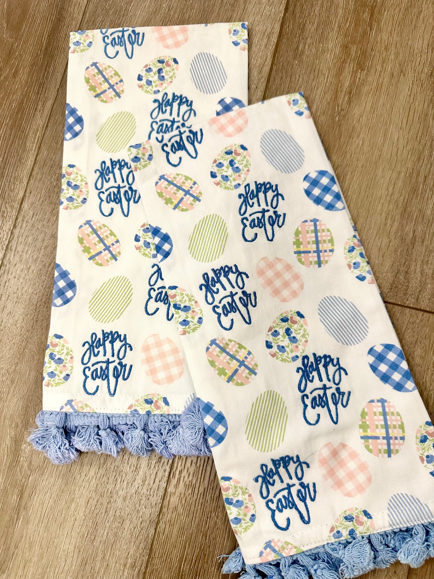 Easter Egg Embroidered Tea Towel