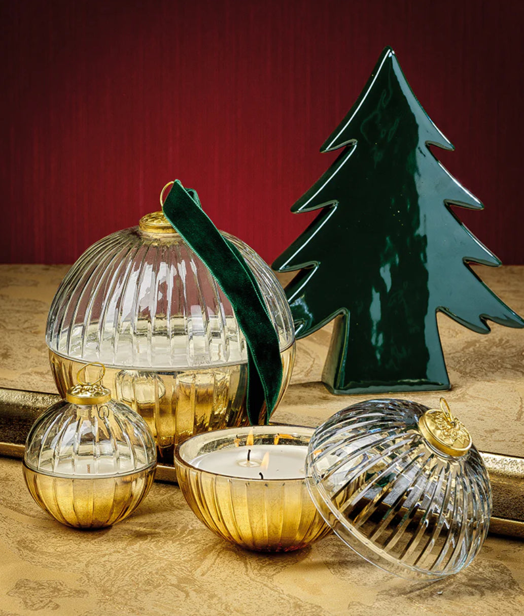 Etched Glass Ornament Ball Scented Candle