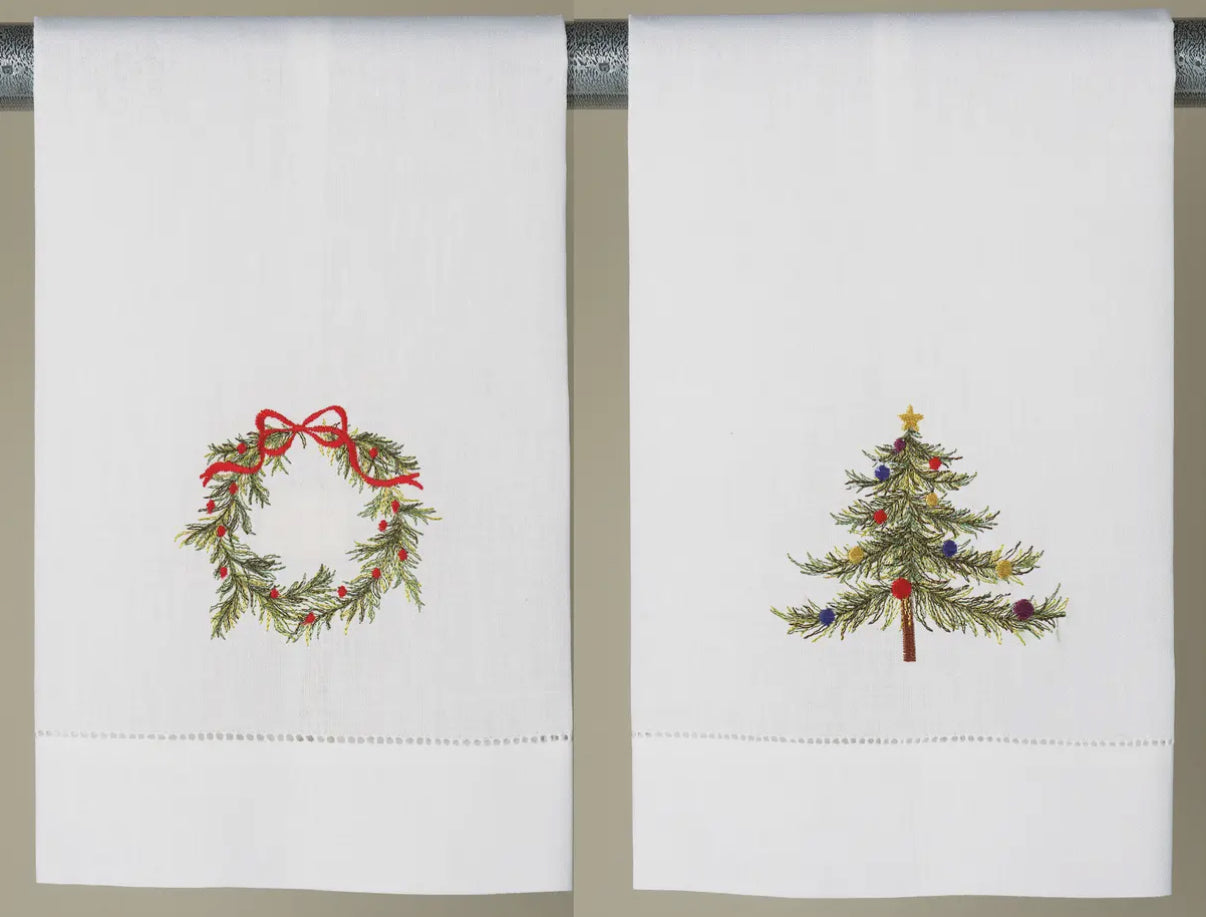 Peking Embroidered Christmas Guest Towel