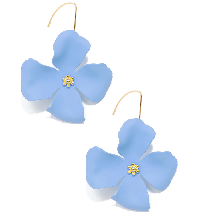 Pull-Through Four Petal Flower Earrings