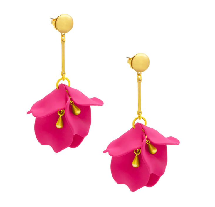 Flower Petal Resin Drop Earrings