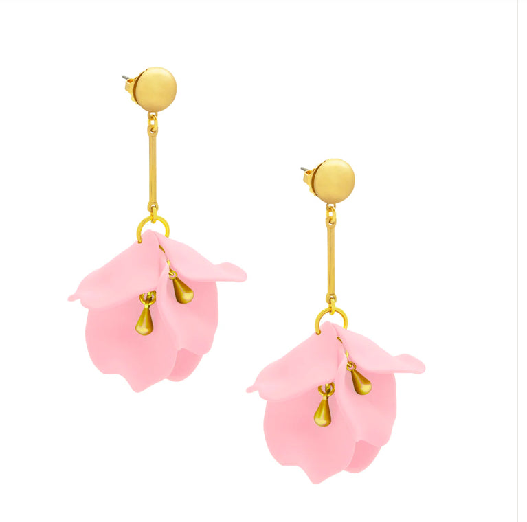 Flower Petal Resin Drop Earrings