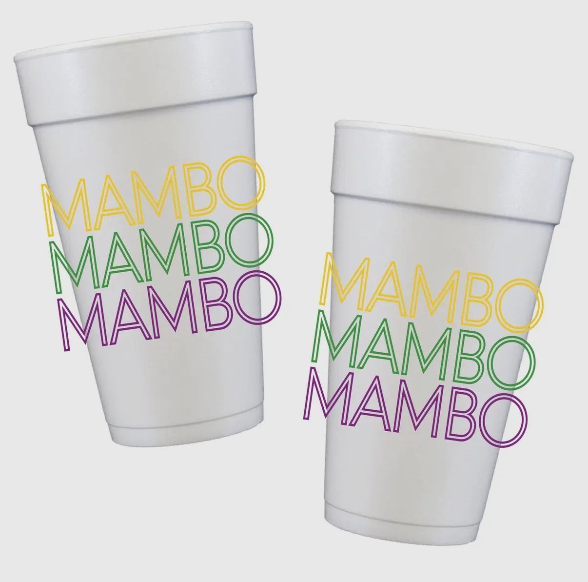 Mardi Gras Foam 20oz Cups