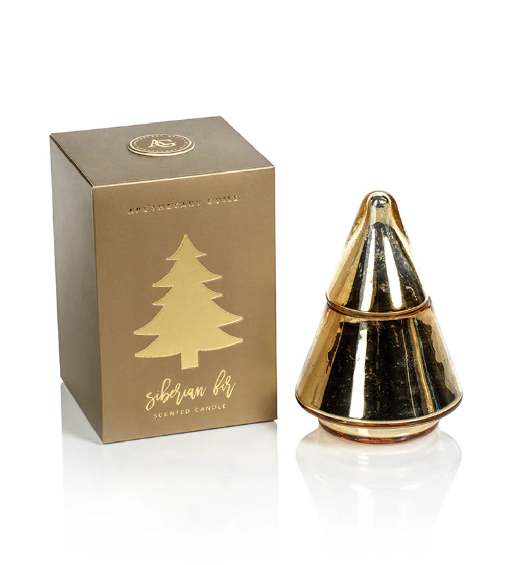 Tree Candle Jar Gold Siberian Fur