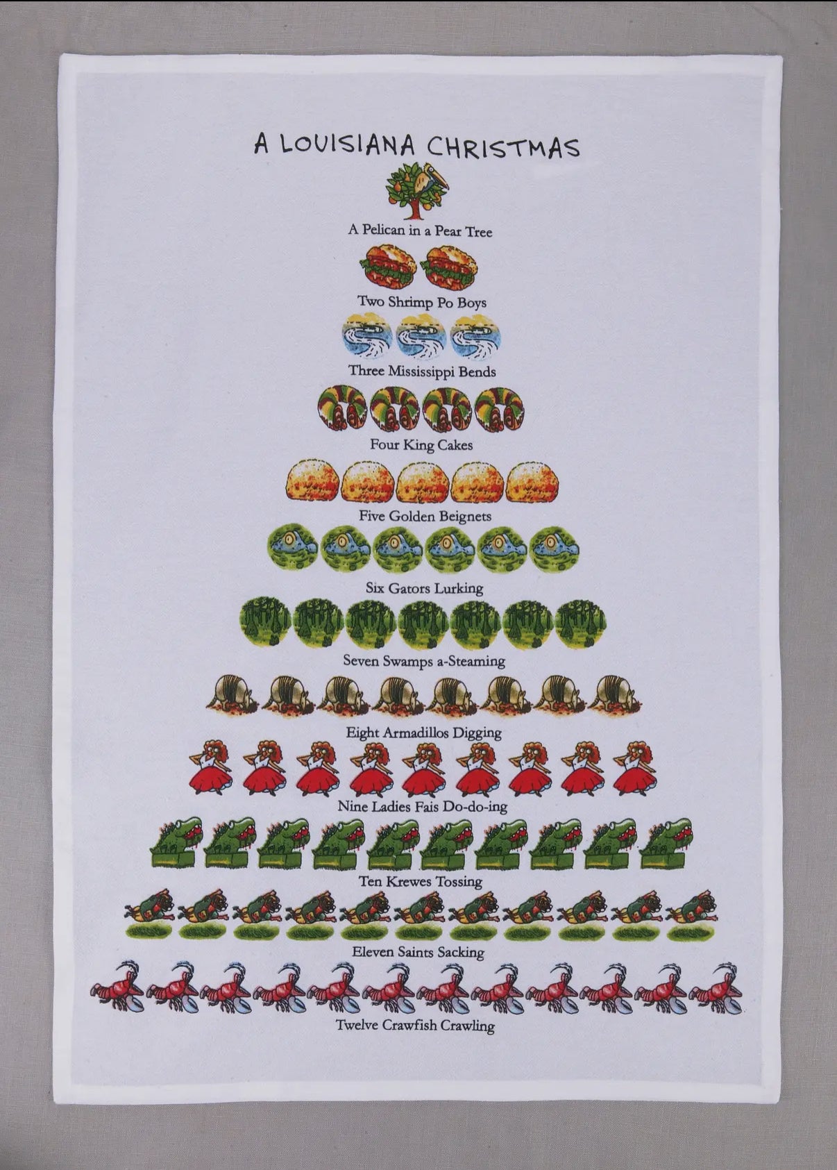 Louisiana Christmas Printed Kitchen Towel