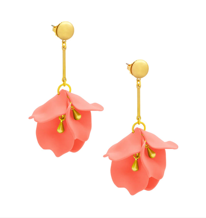Flower Petal Resin Drop Earrings