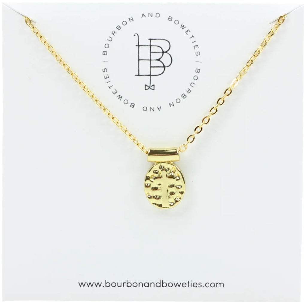 The Poppy Hammered Cross Necklace