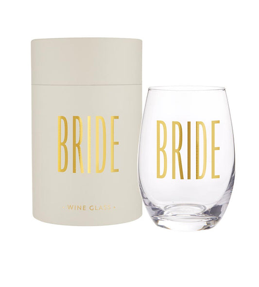Bride Stemless Wine Glass