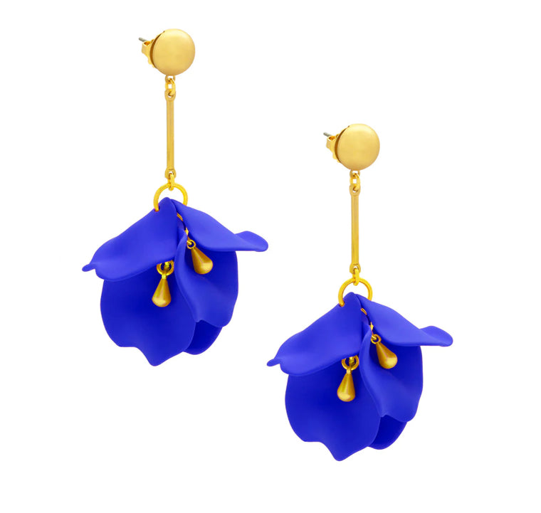 Flower Petal Resin Drop Earrings