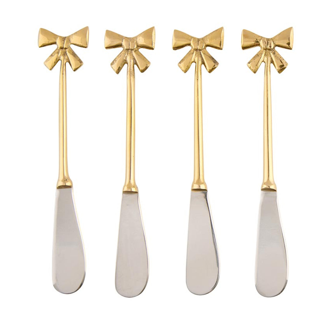 Gold Bow Cheese Spreader Set of 4