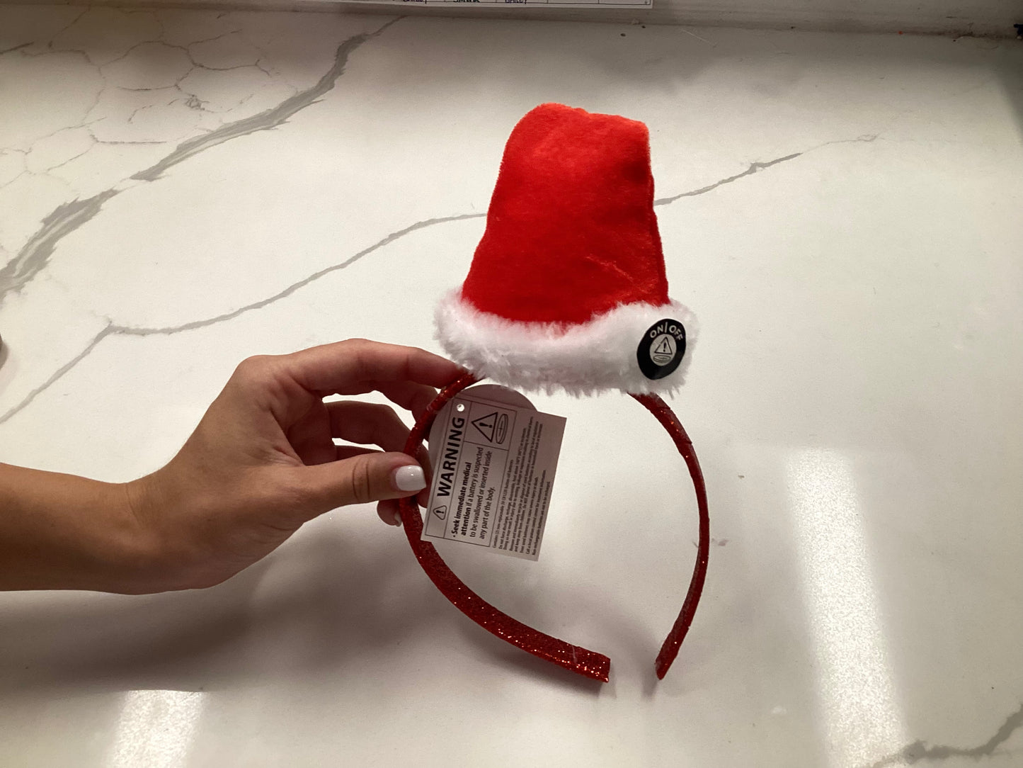 Light Up Santa Hat Headband