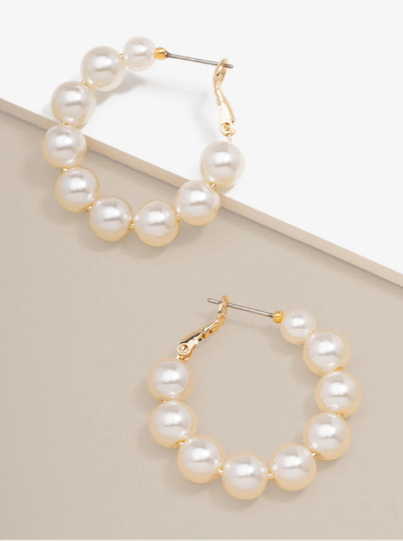 Hoop Pearl Earrings