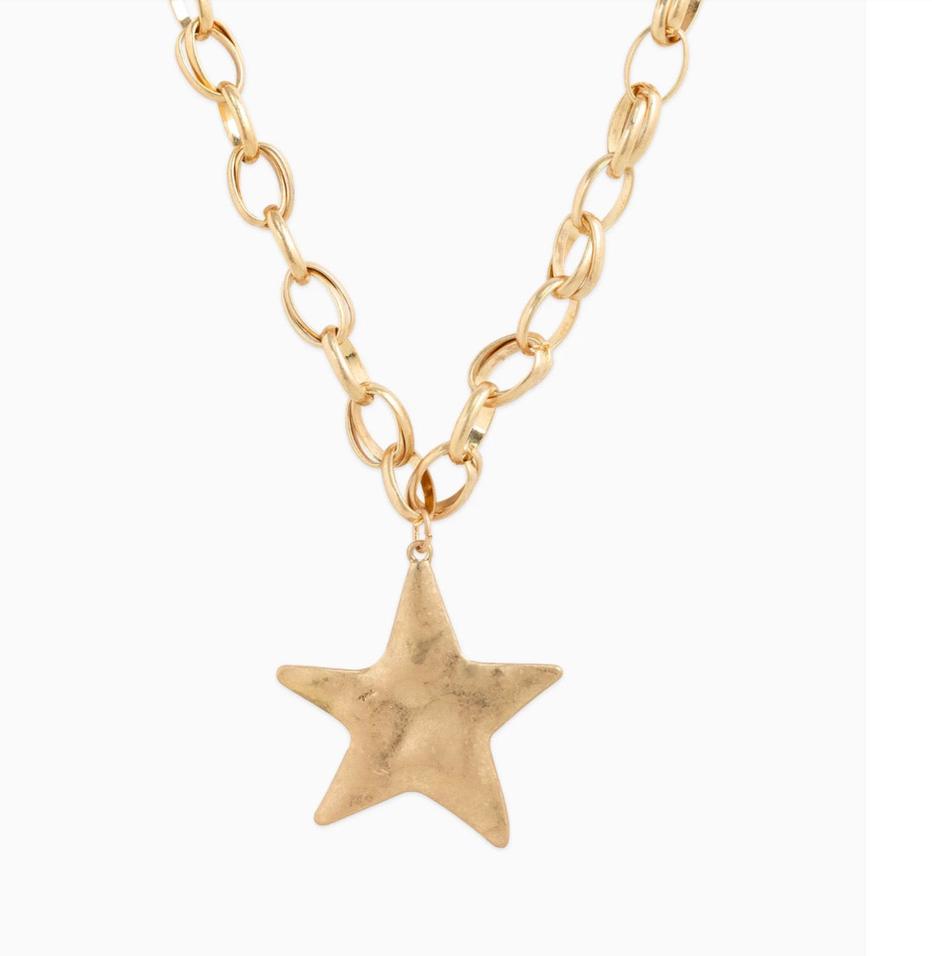 Large Hammered Star Necklace