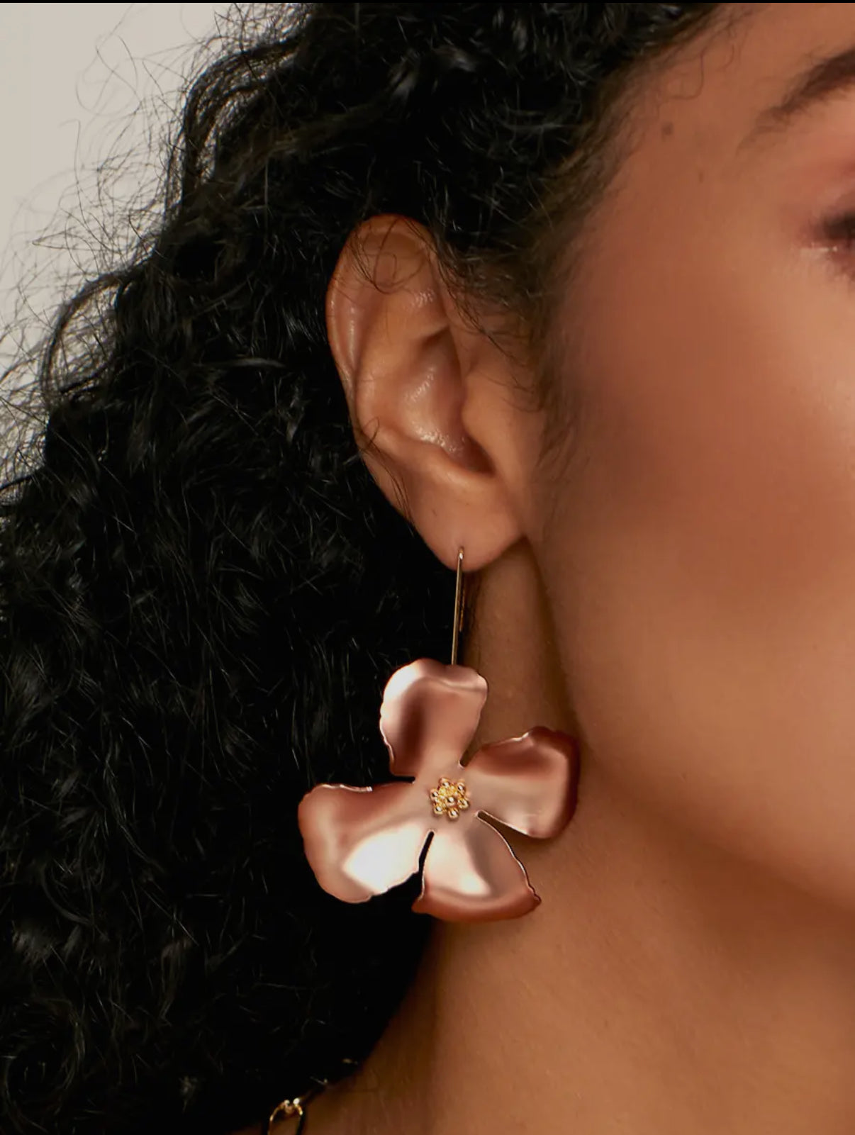 Metallic Drop Flower Earring