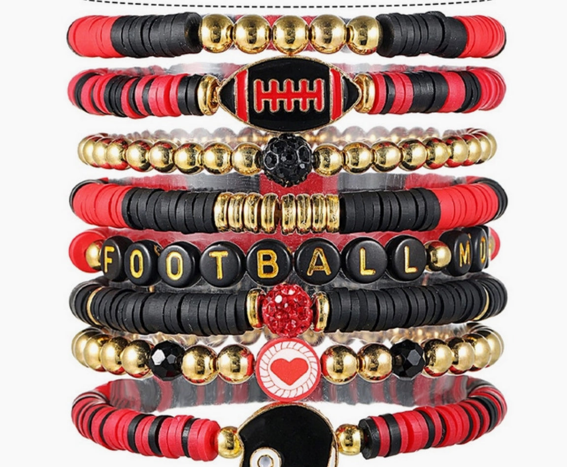 Football Mom Bracelet Stack