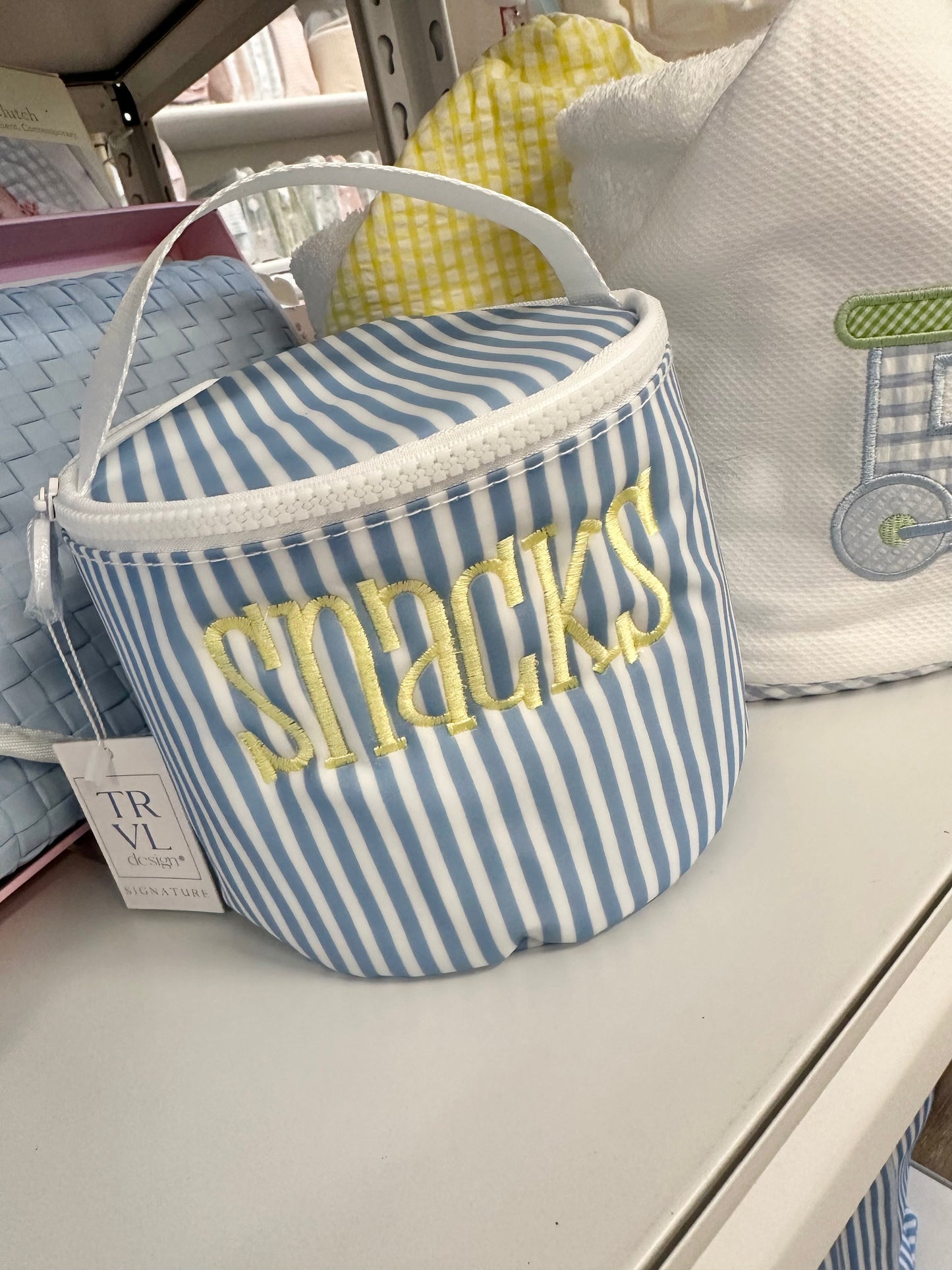 TRVL Embroidered “Snack” Bag