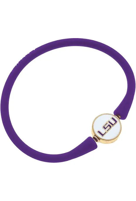 LSU Tiger Enamel Silicone Bali Bracelet