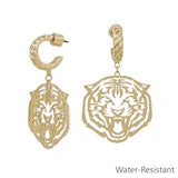 Gold Open Cut Huggie Earrings