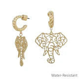 Gold Open Cut Huggie Earrings