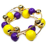 Gold Ball Stretch Bracelets Set of 2