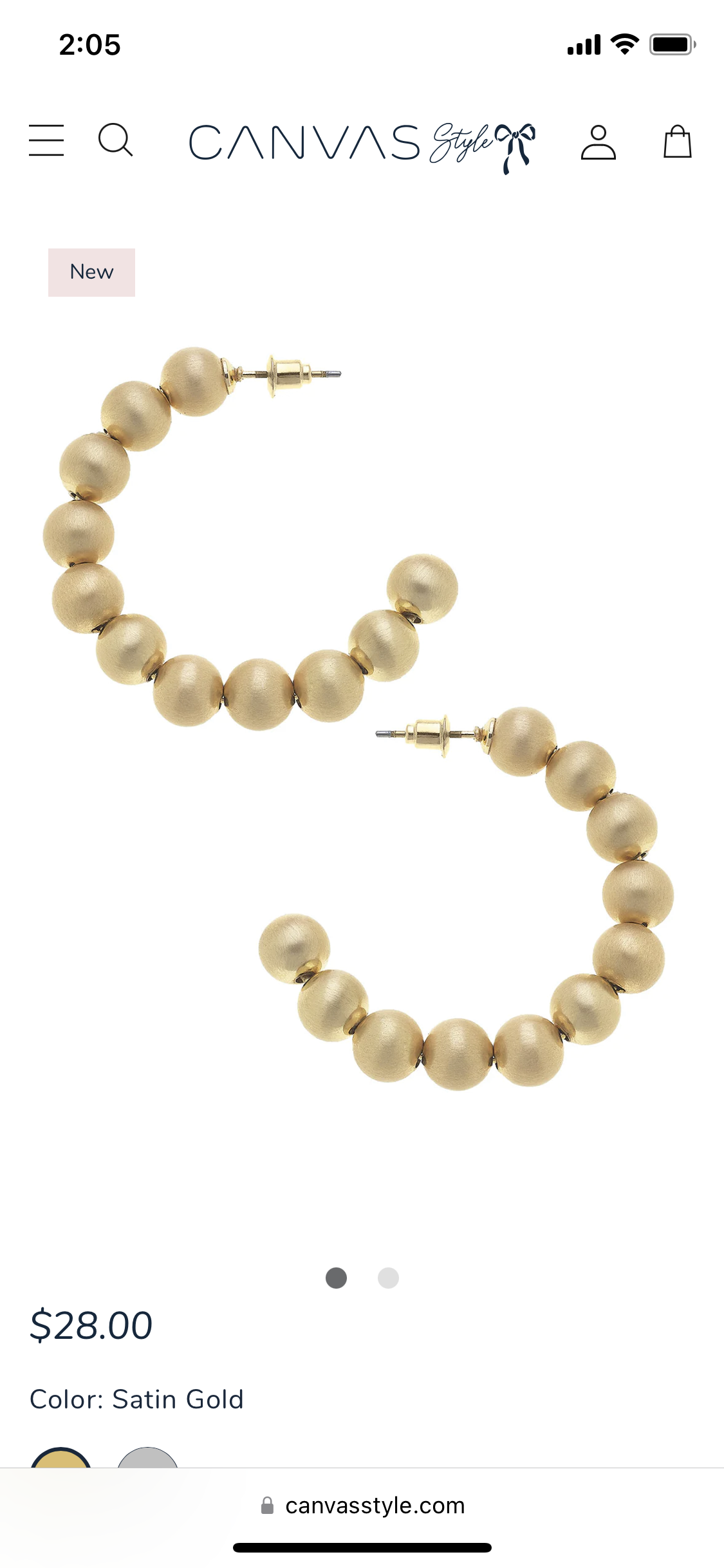 Phoebe Ball Bead Hoop Earrings In Satin Gold