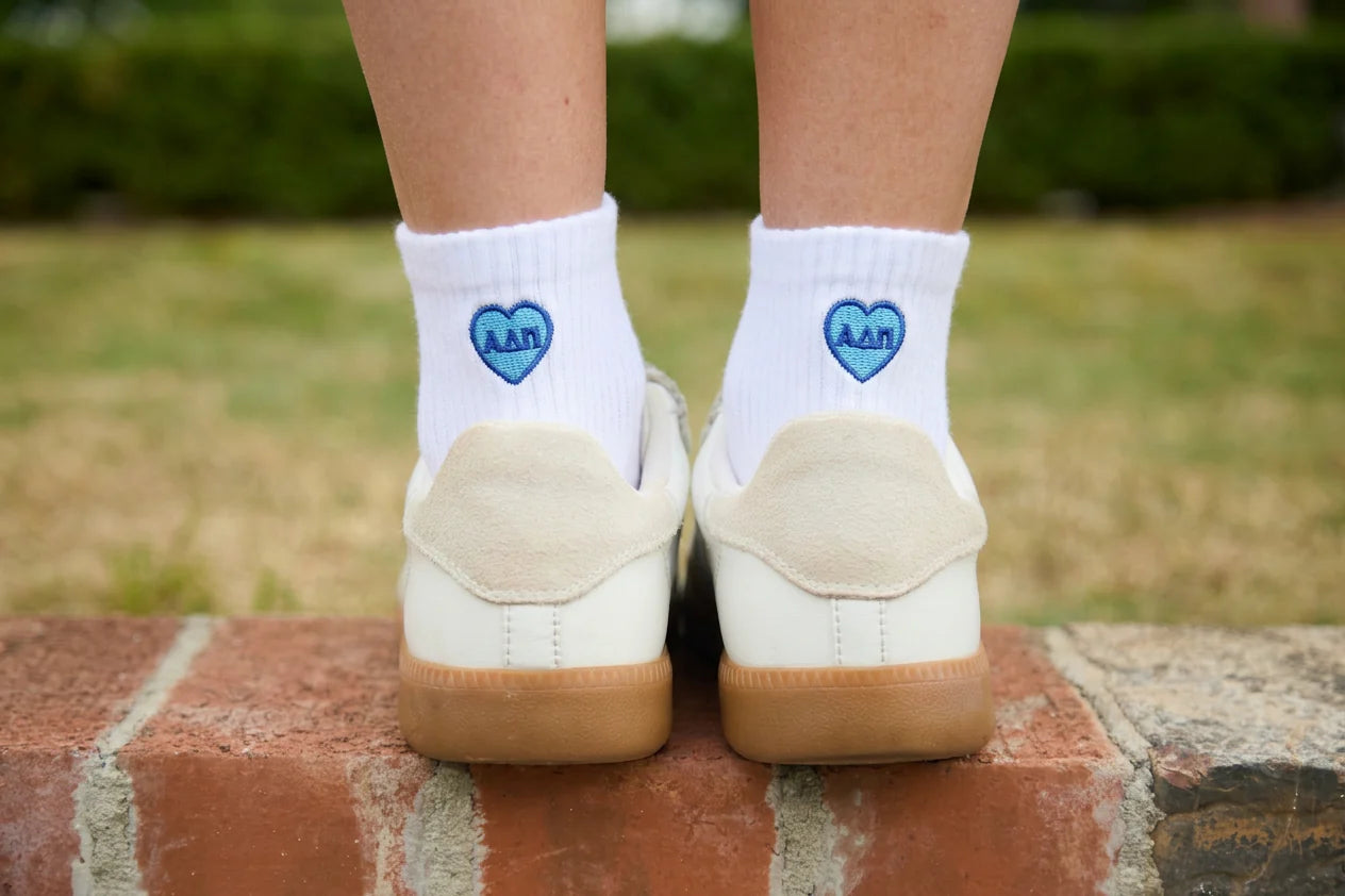 Sorority Heart Back Quarter Socks