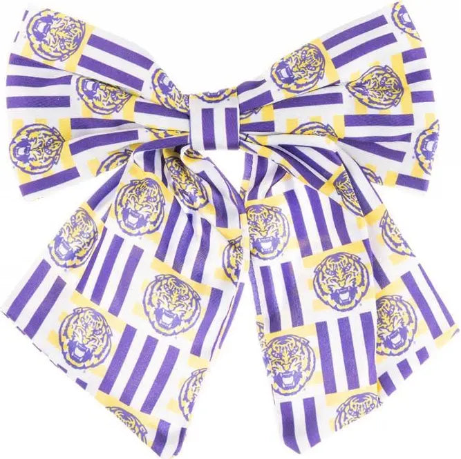 LSU Tiger Face Carly Hair Bow
