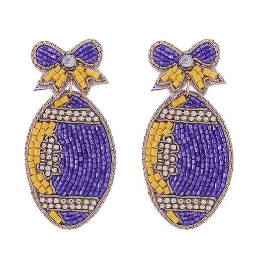 Beaded Game Day Football with Bow