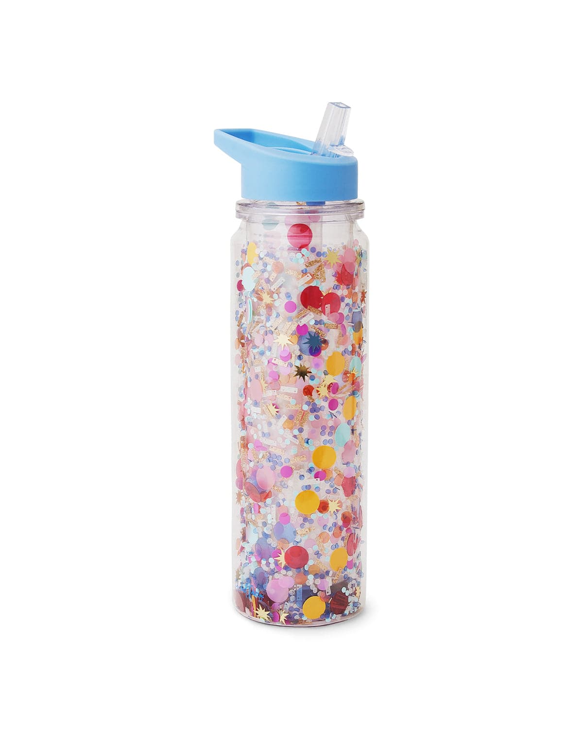 Confetti Water Bottle With Straw