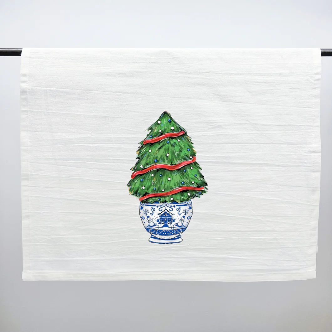 Chinoiserie Christmas Tree Towel