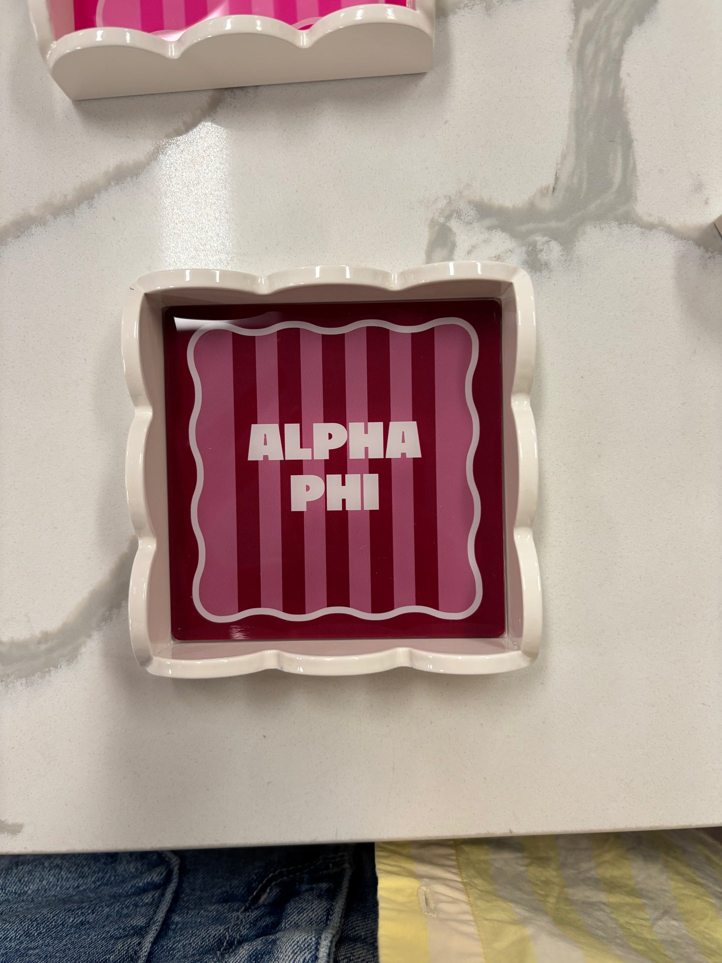 Scalloped Sorority Stripe Trays