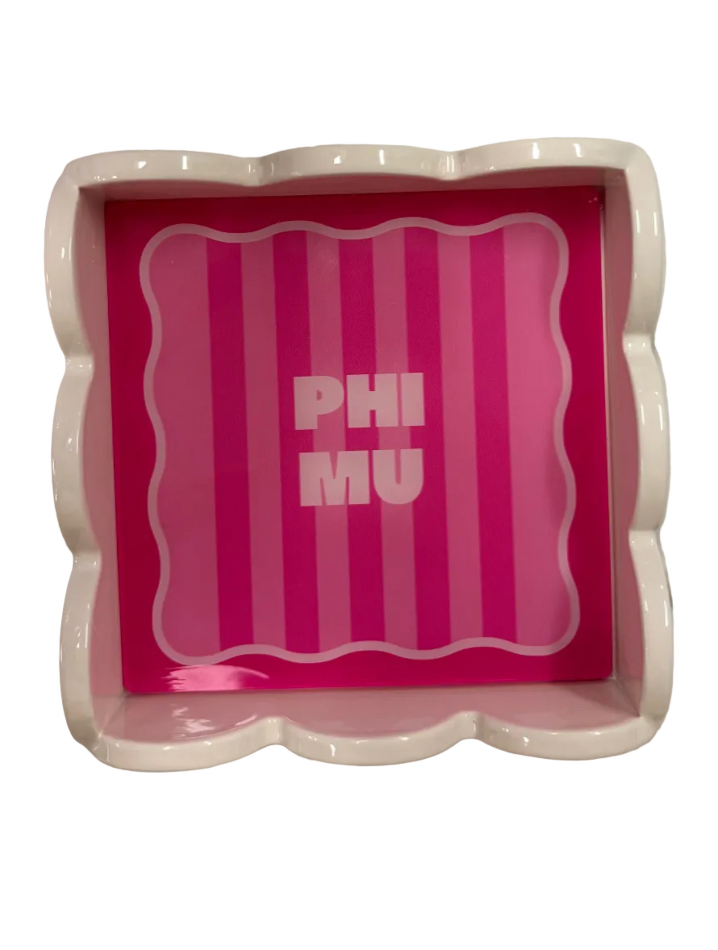 Scalloped Sorority Stripe Trays