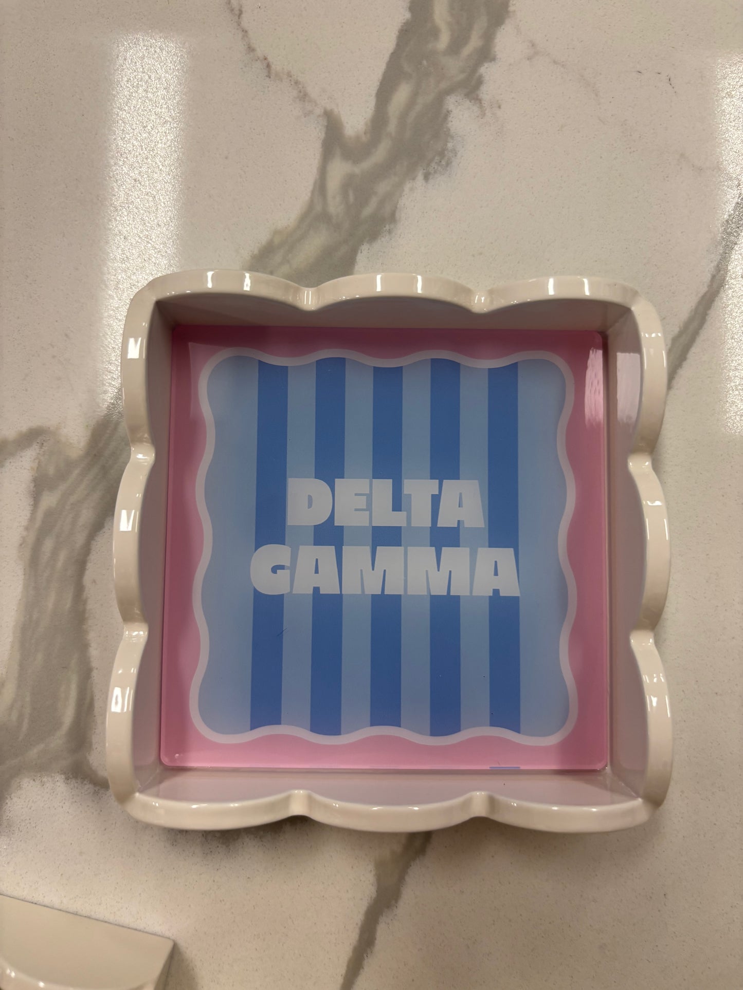 Scalloped Sorority Stripe Trays