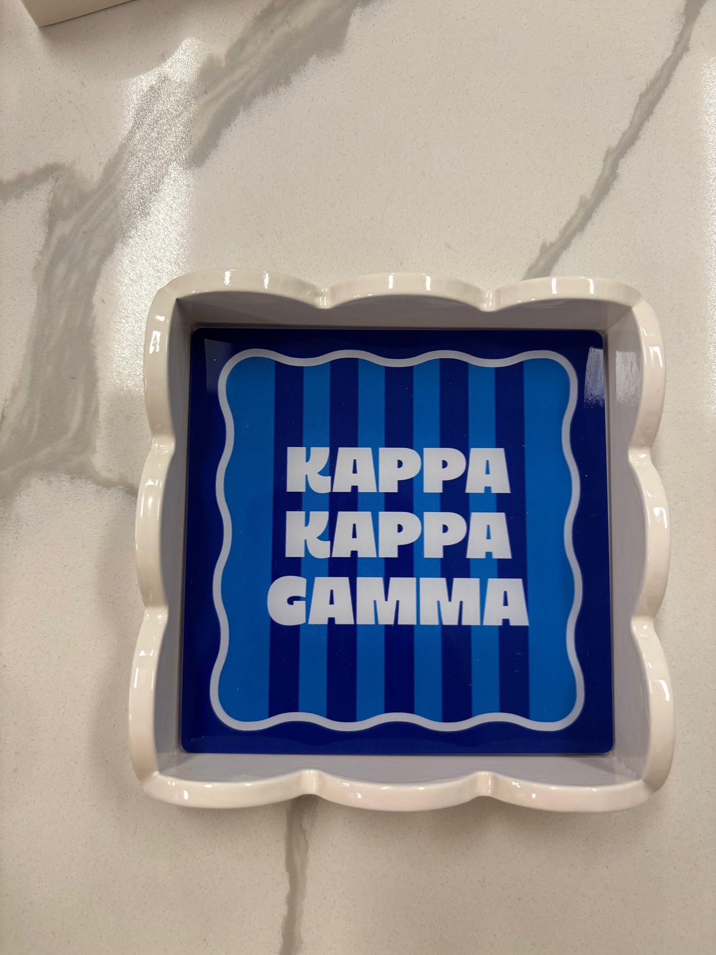 Scalloped Sorority Stripe Trays