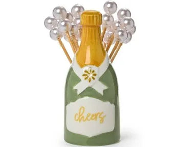 Pearl Cocktail Picks & Holder