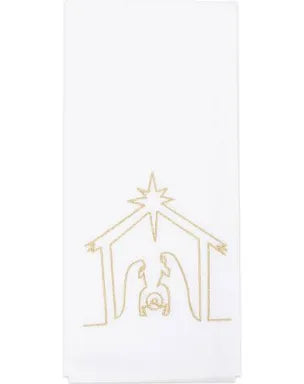 Gold Embroidered Tea Towel
