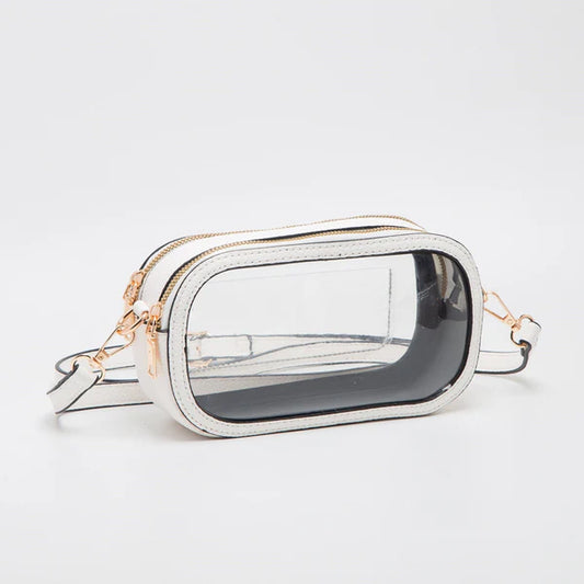 Double Zipper Oval Clear Bag