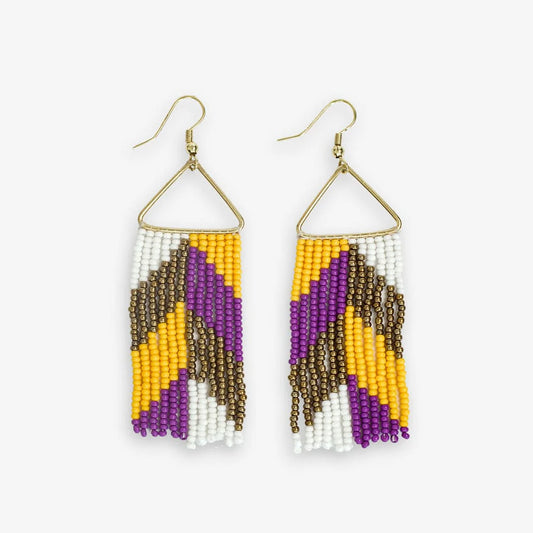 Triangle Beaded Fringe Earrings