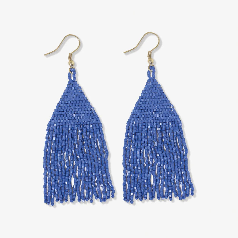 Color Block Fringe Beaded Earrings