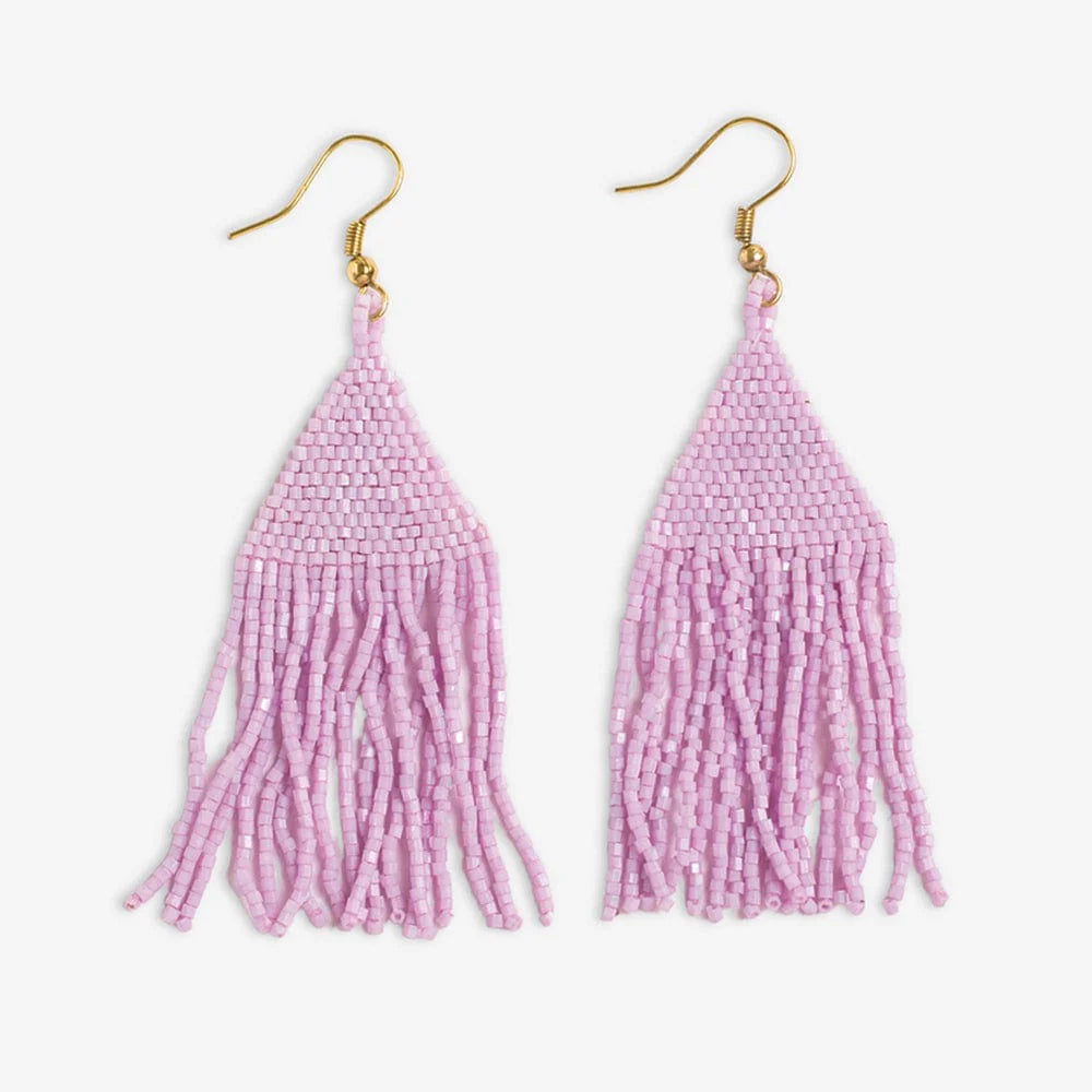 Color Block Fringe Beaded Earrings