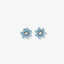 Tina Two Color Beaded Post Earrings