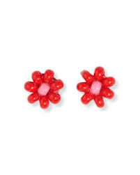 Tina Two Color Beaded Post Earrings