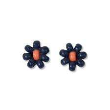Tina Two Color Beaded Post Earrings
